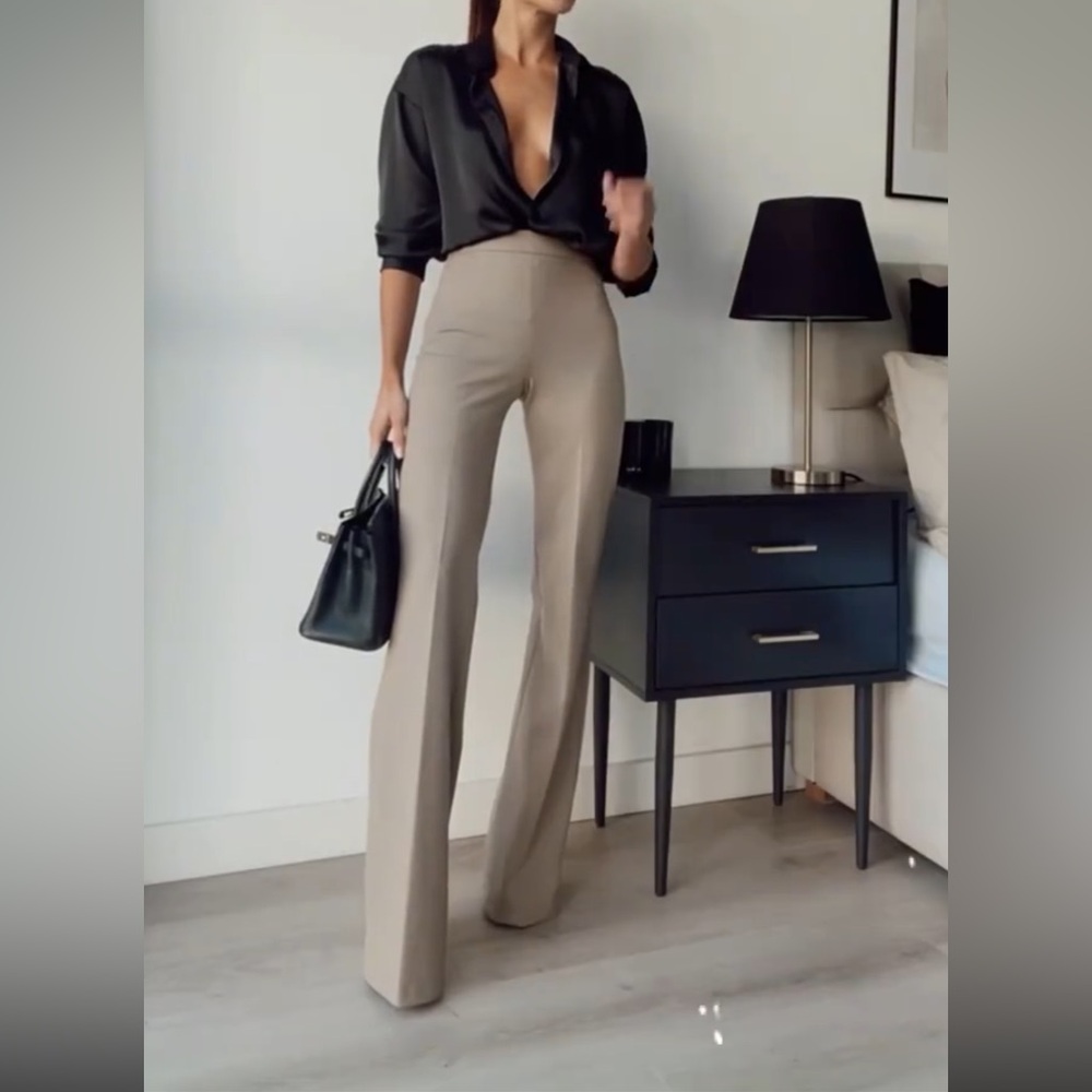 Zara Camel Flared Pants